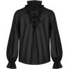 Runcati Mens Ruffle Pirate Shirts Lace Medieval Renaissance Vampire Poet Shirt Gothic Steampunk Victorian Costume(Black)