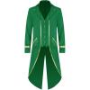 Runcati Mens Steampunk Victorian Jacket Gothic Tailcoat Costume Vintage Tuxedo Viking Renaissance Pirate Halloween Coats(Green-x)