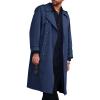 Runcati Mens Trench Coat Double Breasted Long Jacket Casual Windbreaker Notched Lapel Belted Overcoat(Navy Blue)