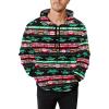 Runcati Mens Ugly Christmas Sweatshirt Fuzzy Sherpa Long Sleeve Hoodie Printed Kangroo Pocket Soft Pullover Tops(Green)