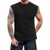 Runcati Mens Workout Tank Top Sleeveless Shirt Quick Dry Muscle Gym Bodybuilding Fitness Training T Shirts(Black)