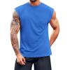 Runcati Mens Workout Tank Top Sleeveless Shirt Quick Dry Muscle Gym Bodybuilding Fitness Training T Shirts(Blue)