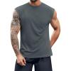 Runcati Mens Workout Tank Top Sleeveless Shirt Quick Dry Muscle Gym Bodybuilding Fitness Training T Shirts(Dark Grey)