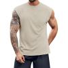 Runcati Mens Workout Tank Top Sleeveless Shirt Quick Dry Muscle Gym Bodybuilding Fitness Training T Shirts(Khaki)