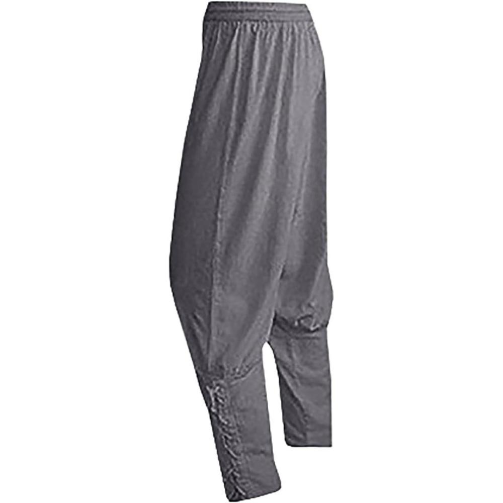 imageMens Medieval Ankle Pants Viking Pirate Renaissance Costume Lace Up Tapered Banded Navigator Casual Trousers01 Grey
