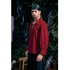 Mens Medieval Pirate Shirt Viking Renaissance Lace up Mercenary Halloween Scottish Jacobite Ghillie Tops(01 Red)