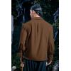 Mens Medieval Pirate Shirt Viking Renaissance Lace up Mercenary Halloween Scottish Jacobite Ghillie Tops(Brown)