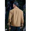 Mens Medieval Pirate Shirt Viking Renaissance Lace up Mercenary Halloween Scottish Jacobite Ghillie Tops(Khaki)