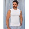 Runcati Mens Athletic Compression Shirts Sleeveless Workout Tank Top Slimming Body Shaper Vest Sports Base Layer Undershirt(White)
