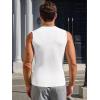 Runcati Mens Athletic Compression Shirts Sleeveless Workout Tank Top Slimming Body Shaper Vest Sports Base Layer Undershirt(White)