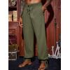 Runcati Mens Banded Ankle Pants Medieval Renaissance Viking Pirate Lace Up Halloween Cotton Gothic Costume Trousers(Army Green)