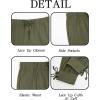 Runcati Mens Banded Ankle Pants Medieval Renaissance Viking Pirate Lace Up Halloween Cotton Gothic Costume Trousers(Army Green)