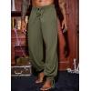 Runcati Mens Banded Ankle Pants Medieval Renaissance Viking Pirate Lace Up Halloween Cotton Gothic Costume Trousers(Army Green)