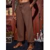 Runcati Mens Banded Ankle Pants Medieval Renaissance Viking Pirate Lace Up Halloween Cotton Gothic Costume Trousers(Brown)