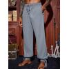 Runcati Mens Banded Ankle Pants Medieval Renaissance Viking Pirate Lace Up Halloween Cotton Gothic Costume Trousers(Gray)