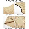 Runcati Mens Crochet Tank Tops See Through Knitted Sleeveless T-Shirts Muscle Summer Beach Hippie Shirts with Pocket(Beige)