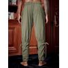 Runcati Mens Medieval Ankle Pants Renaissance Viking Pirate Lace Up Tapered Halloween Linen Costume Trousers(Army Green)