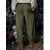 Runcati Mens Medieval Pirate Pants Renaissance Viking Knicker Colonial Halloween Cotton Gothic Costume Trousers(Army Green)