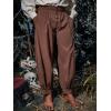 Runcati Mens Medieval Pirate Pants Renaissance Viking Knicker Colonial Halloween Cotton Gothic Costume Trousers(Brown)