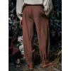 Runcati Mens Medieval Pirate Pants Renaissance Viking Knicker Colonial Halloween Cotton Gothic Costume Trousers(Brown)