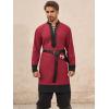 Runcati Mens Medieval Pirate Shirt Renaissance Viking Knight Warrior Tunic Tops Lace Up LARP Halloween Costume(Burgundy)