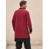 Runcati Mens Medieval Pirate Shirt Renaissance Viking Knight Warrior Tunic Tops Lace Up LARP Halloween Costume(Burgundy)