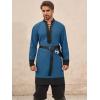 Runcati Mens Medieval Pirate Shirt Renaissance Viking Knight Warrior Tunic Tops Lace Up LARP Halloween Costume(Lake Blue)