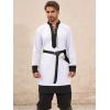 Runcati Mens Medieval Pirate Shirt Renaissance Viking Knight Warrior Tunic Tops Lace Up LARP Halloween Costume(White)