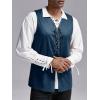 Runcati Mens Medieval Renaissance Vest Pirate Gothic Halloween Costume Suede Lace Up Reversible Waistcoat(Brown)