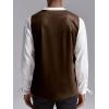 Runcati Mens Medieval Renaissance Vest Pirate Gothic Halloween Costume Suede Lace Up Reversible Waistcoat(Brown)