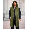 Runcati Mens Renaissance Costume Hooded Surcoat Medieval Knight Sleeveless Tunic Tops Tabard Viking Holloween Cloak(Army Green)