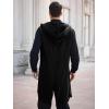 Runcati Mens Renaissance Costume Hooded Surcoat Medieval Knight Sleeveless Tunic Tops Tabard Viking Holloween Cloak(Black)