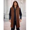 Runcati Mens Renaissance Costume Hooded Surcoat Medieval Knight Sleeveless Tunic Tops Tabard Viking Holloween Cloak(Brown)