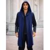 Runcati Mens Renaissance Costume Hooded Surcoat Medieval Knight Sleeveless Tunic Tops Tabard Viking Holloween Cloak(Navy Blue)