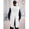 Runcati Mens Renaissance Costume Hooded Surcoat Medieval Knight Sleeveless Tunic Tops Tabard Viking Holloween Cloak(White)