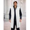 Runcati Mens Renaissance Costume Hooded Surcoat Medieval Knight Sleeveless Tunic Tops Tabard Viking Holloween Cloak(White)