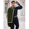 Runcati Mens Renaissance Shawl Half Shoulder Cape Medieval Samurai Cloak LARP Warrior Ren Faire Halloween Costume(Army Green)
