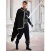 Runcati Mens Renaissance Shawl Half Shoulder Cape Medieval Samurai Cloak LARP Warrior Ren Faire Halloween Costume(Black)