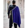 Runcati Mens Renaissance Shawl Half Shoulder Cape Medieval Samurai Cloak LARP Warrior Ren Faire Halloween Costume(Blue)