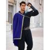 Runcati Mens Renaissance Shawl Half Shoulder Cape Medieval Samurai Cloak LARP Warrior Ren Faire Halloween Costume(Blue)