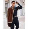 Runcati Mens Renaissance Shawl Half Shoulder Cape Medieval Samurai Cloak LARP Warrior Ren Faire Halloween Costume(Brown)