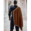 Runcati Mens Renaissance Shawl Half Shoulder Cape Medieval Samurai Cloak LARP Warrior Ren Faire Halloween Costume(Coffee)