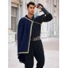 Runcati Mens Renaissance Shawl Half Shoulder Cape Medieval Samurai Cloak LARP Warrior Ren Faire Halloween Costume(Navy Blue)