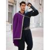 Runcati Mens Renaissance Shawl Half Shoulder Cape Medieval Samurai Cloak LARP Warrior Ren Faire Halloween Costume(Purple)