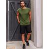Runcati Men’s Sleeveless Tank Tops Crewneck Casual Workout Gym Cut Off Muscle Fit T Shirt(Army Green)