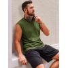Runcati Men’s Sleeveless Tank Tops Crewneck Casual Workout Gym Cut Off Muscle Fit T Shirt(Army Green)