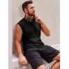 Runcati Men’s Sleeveless Tank Tops Crewneck Casual Workout Gym Cut Off Muscle Fit T Shirt(Black)