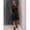 Runcati Men’s Sleeveless Tank Tops Crewneck Casual Workout Gym Cut Off Muscle Fit T Shirt(Black)