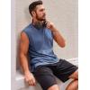 Runcati Men’s Sleeveless Tank Tops Crewneck Casual Workout Gym Cut Off Muscle Fit T Shirt(Blue)