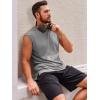 Runcati Men’s Sleeveless Tank Tops Crewneck Casual Workout Gym Cut Off Muscle Fit T Shirt(Grey)